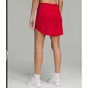 LULULEMON Hotty Hot Dark Red High Rise Lined Short Skirt Sz 4